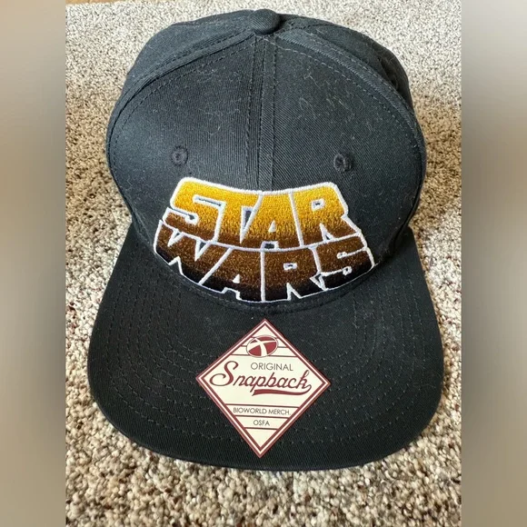 Star Wars Embroidered Strapback Hat Cap Logo Lucas Film Disney Han Solo Luke - Picture 2 of 11